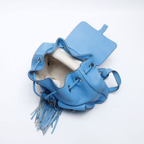 GUCCI Bamboo leather Backpack Â· Daypack blue WS14115