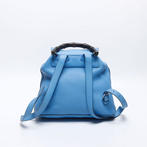 グッチ GUCCI バンブー レザー リュック・デイパック ブルー WS14115