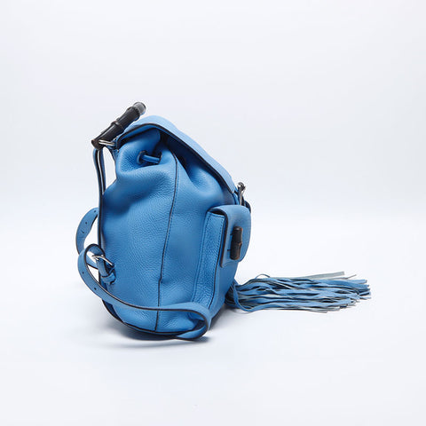 GUCCI Bamboo leather Backpack Â· Daypack blue WS14115