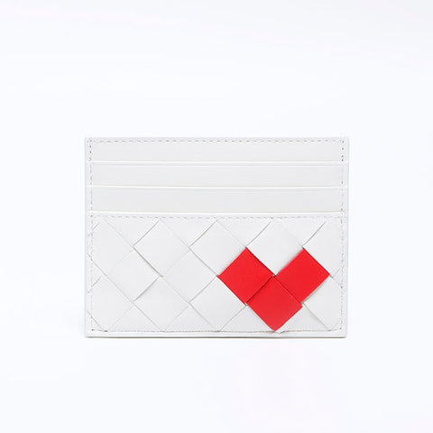 BOTTEGAVENETA INTRECCIATO Heart Card Case white WS14116
