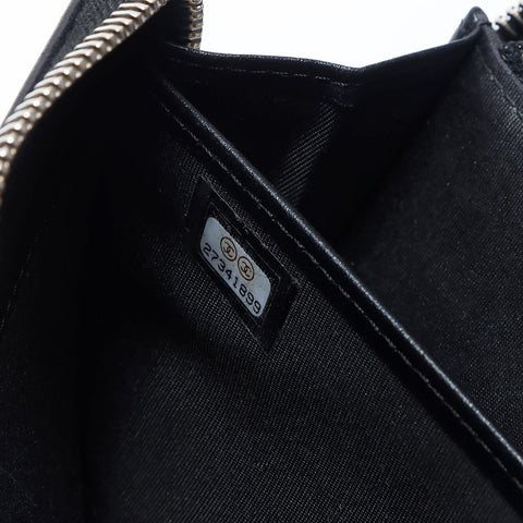 シャネル CHANEL 27番台 2018-2019 ラウンドジップ カメリア ラムスキン 長財布 ブラック WS14117