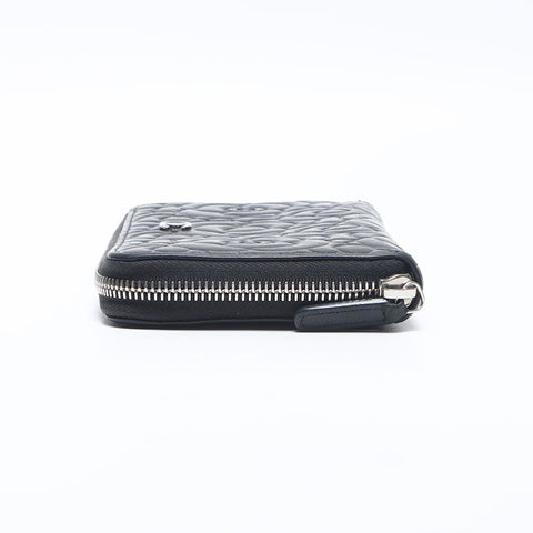 シャネル CHANEL 27番台 2018-2019 ラウンドジップ カメリア ラムスキン 長財布 ブラック WS14117