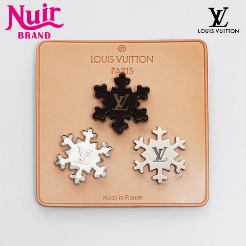 ルイ・ヴィトン LOUIS VUITTON 雪の結晶 ピンバッチ 3点セット ブローチ シルバー WS14118