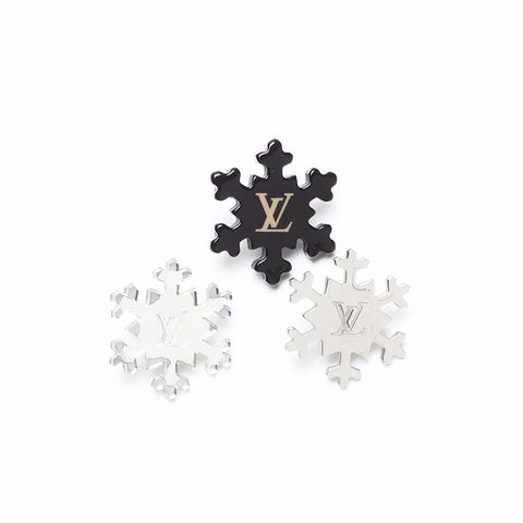 ルイ・ヴィトン LOUIS VUITTON 雪の結晶 ピンバッチ 3点セット ブローチ シルバー WS14118