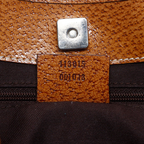 GUCCI GG canvas leather Handbag beige WS14120