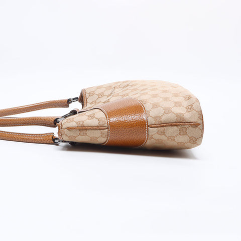 GUCCI GG canvas leather Handbag beige WS14120
