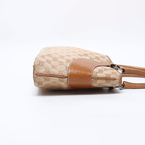 GUCCI GG canvas leather Handbag beige WS14120