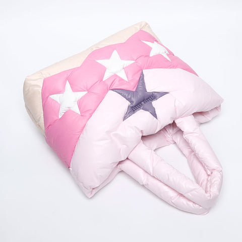 Miu Miu Nylon Star Padded Handbag pink WS14122