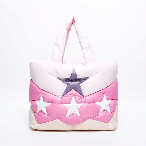 Miu Miu Nylon Star Padded Handbag pink WS14122