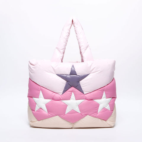 Miu Miu Nylon Star Padded Handbag pink WS14122