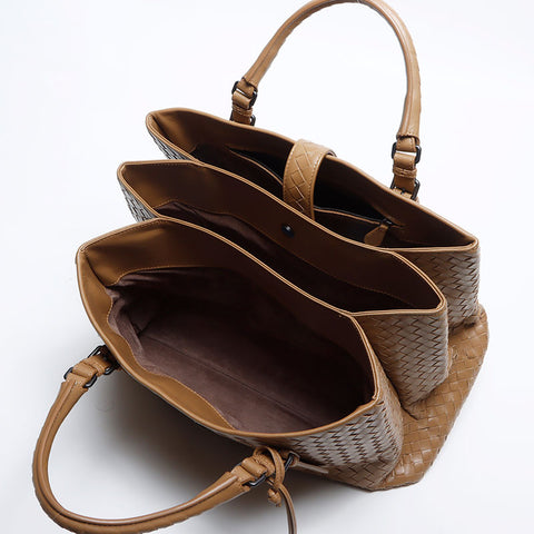 ボッテガヴェネタ BOTTEGAVENETA イントレチャート ローマ ハンドバッグ ブラウン WS14123
