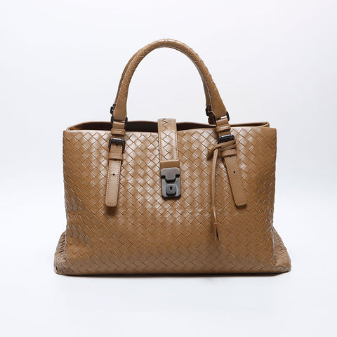 ボッテガヴェネタ BOTTEGAVENETA イントレチャート ローマ ハンドバッグ ブラウン WS14123