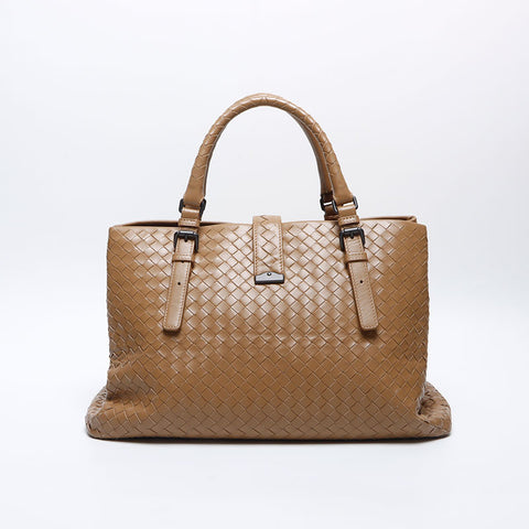 ボッテガヴェネタ BOTTEGAVENETA イントレチャート ローマ ハンドバッグ ブラウン WS14123