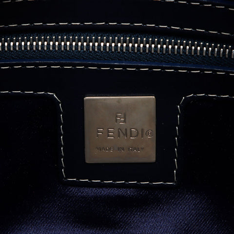 フェンディ FENDI ズッキーノ マンマバケット キャンバス ショルダーバッグ ネイビー WS14124