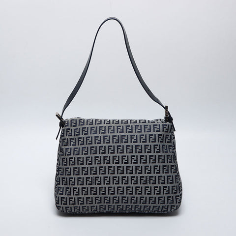 フェンディ FENDI ズッキーノ マンマバケット キャンバス ショルダーバッグ ネイビー WS14124