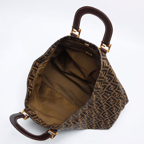 フェンディ FENDI ズッカ キャンバス ハンドバッグ ブラウン WS14125