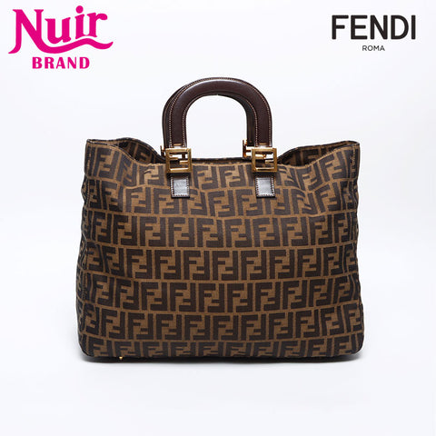フェンディ FENDI ズッカ キャンバス ハンドバッグ ブラウン WS14125