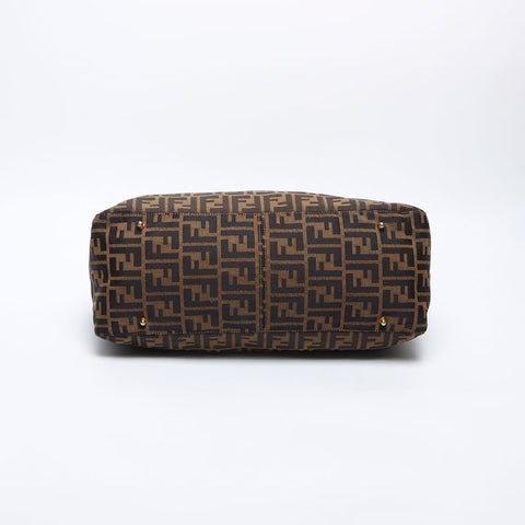 フェンディ FENDI ズッカ キャンバス ハンドバッグ ブラウン WS14125