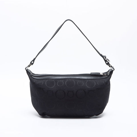 Salvatore Ferragamo Gancini canvas pouch Shoulder Bag black WS14129