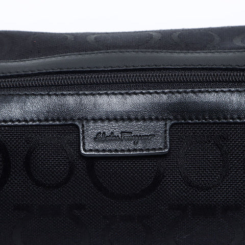 Salvatore Ferragamo Gancini canvas pouch Shoulder Bag black WS14129