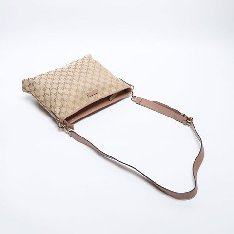 グッチ GUCCI GGキャンバス ピンク ショルダーバッグ ベージュ WS14131