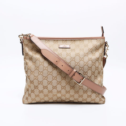 グッチ GUCCI GGキャンバス ピンク ショルダーバッグ ベージュ WS14131