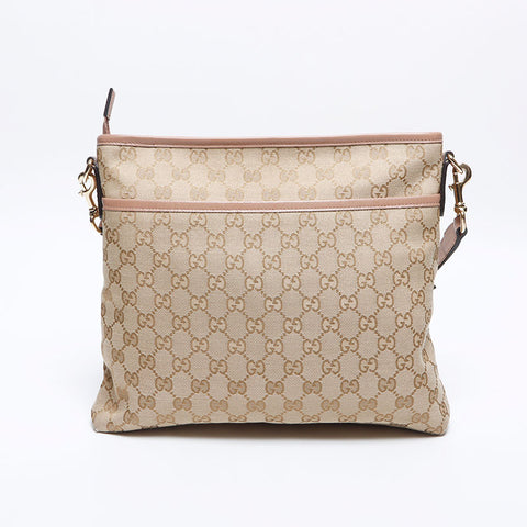 グッチ GUCCI GGキャンバス ピンク ショルダーバッグ ベージュ WS14131