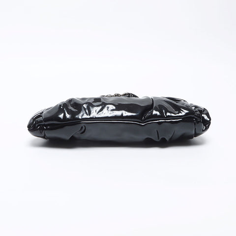 Miu Miu Beaded Patent Leather Clutch bag black WS14132