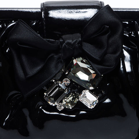 Miu Miu Beaded Patent Leather Clutch bag black WS14132