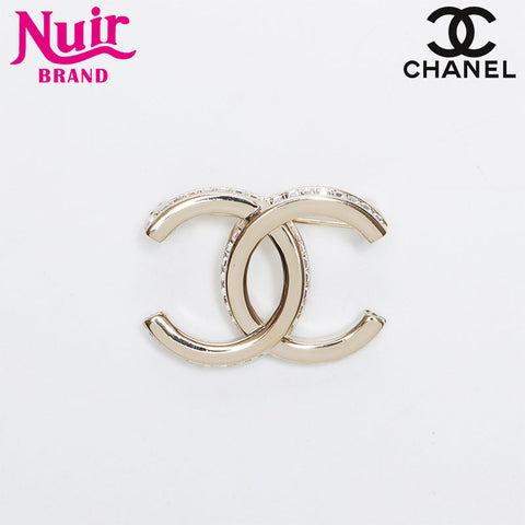 CHANEL B23B COCO Mark Rhinestone Small Brooch gold WS14136