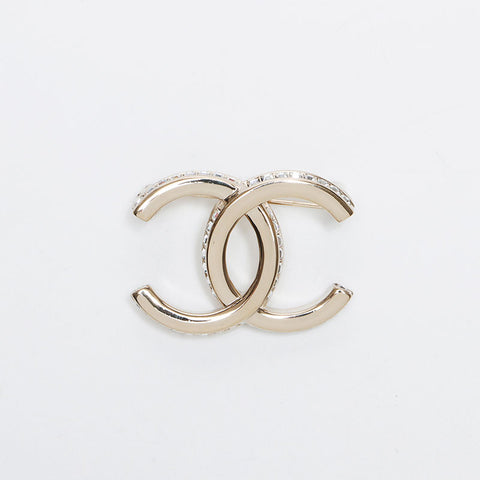 CHANEL B23B COCO Mark Rhinestone Small Brooch gold WS14136