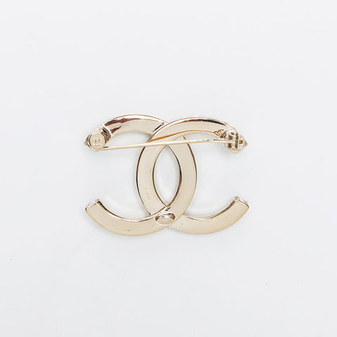 CHANEL B23B COCO Mark Rhinestone Small Brooch gold WS14136