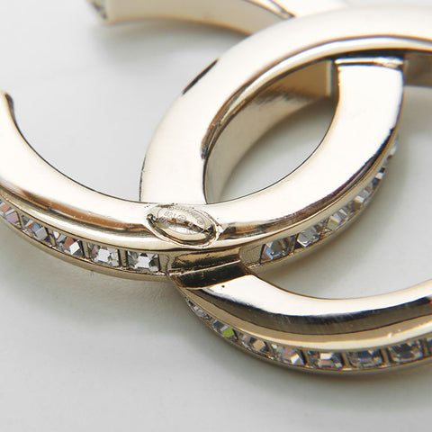 CHANEL B23B COCO Mark Rhinestone Small Brooch gold WS14136