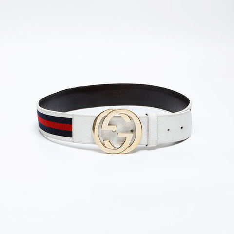 GUCCI Interlocking G Shelly belt white WS14139