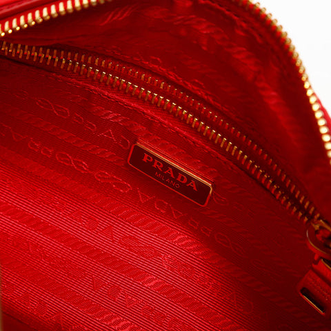 プラダ PRADA ナイロン トライアングル ロゴ ショルダーバッグ レッド WS14140