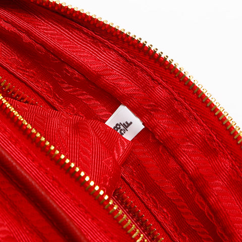 プラダ PRADA ナイロン トライアングル ロゴ ショルダーバッグ レッド WS14140