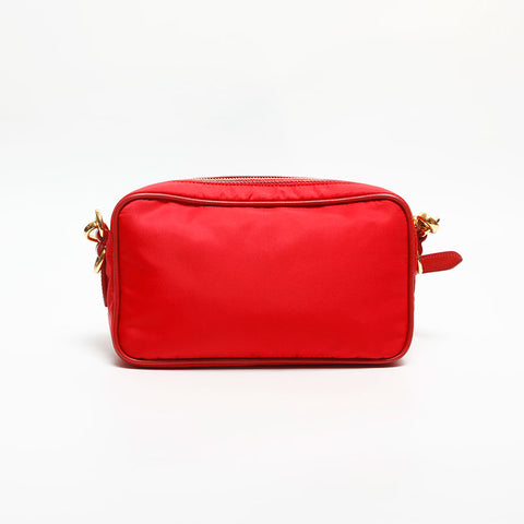 プラダ PRADA ナイロン トライアングル ロゴ ショルダーバッグ レッド WS14140