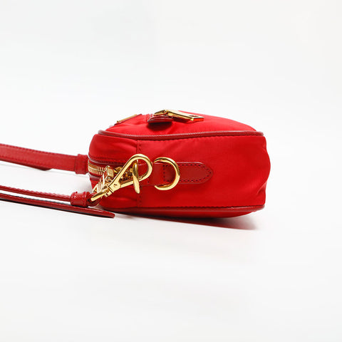 プラダ PRADA ナイロン トライアングル ロゴ ショルダーバッグ レッド WS14140