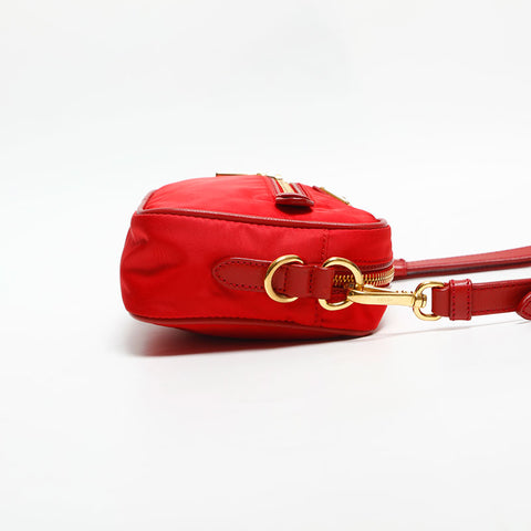 プラダ PRADA ナイロン トライアングル ロゴ ショルダーバッグ レッド WS14140