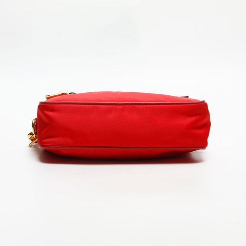 プラダ PRADA ナイロン トライアングル ロゴ ショルダーバッグ レッド WS14140