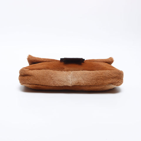 フェンディ FENDI マンマバケット ファー ショルダーバッグ ブラウン WS14141