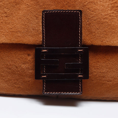 フェンディ FENDI マンマバケット ファー ショルダーバッグ ブラウン WS14141