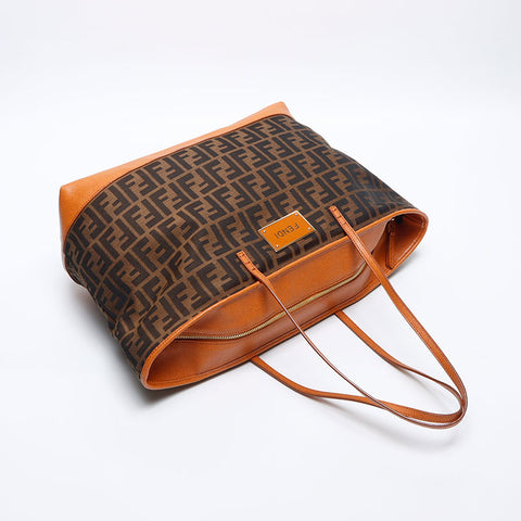 フェンディ FENDI ズッカ トートバッグ ブラウン WS14143