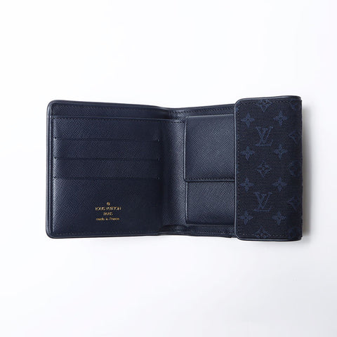 LOUIS VUITTON Porte Billets Cartes Crdit Monet Dreifach-Geldbörse Navy WS14147