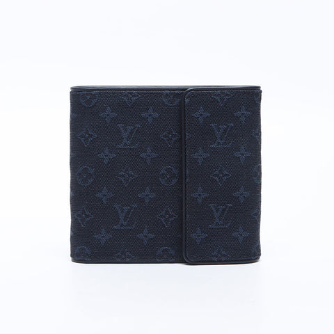 LOUIS VUITTON Porte Billets Cartes Crdit Monet Dreifach-Geldbörse Navy WS14147