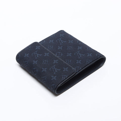 LOUIS VUITTON Porte Billets Cartes Crdit Monet Dreifach-Geldbörse Navy WS14147