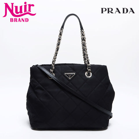 プラダ PRADA ナイロン キルティング トートバッグ ブラック WS14148