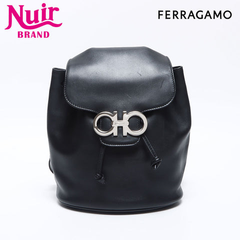サルヴァトーレフェラガモ Salvatore Ferragamo ロゴ レザー リュック・デイパック ブラック WS14149