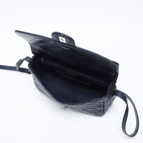 CHANEL No. 24 Matelasse 2017-2018 Shoulder Bag Navy WS14154