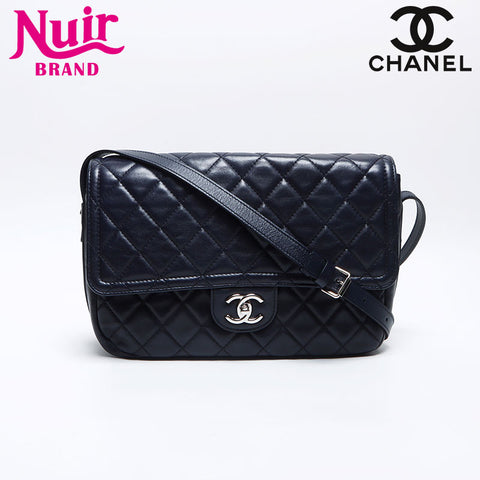CHANEL No. 24 Matelasse 2017-2018 Shoulder Bag Navy WS14154